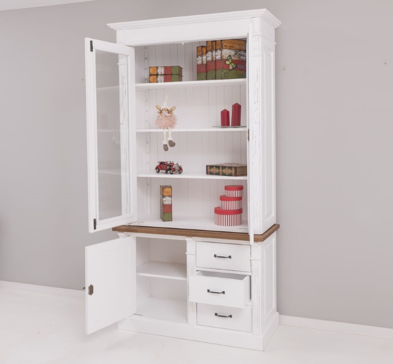 bibliotheque-vitrine-collection-elegance-largeur-120cm-pin-massif-personnalisable-lokimob-LM46BAS-plateau-chene-LM75HAUT-TopBP064-L086-L004A-3