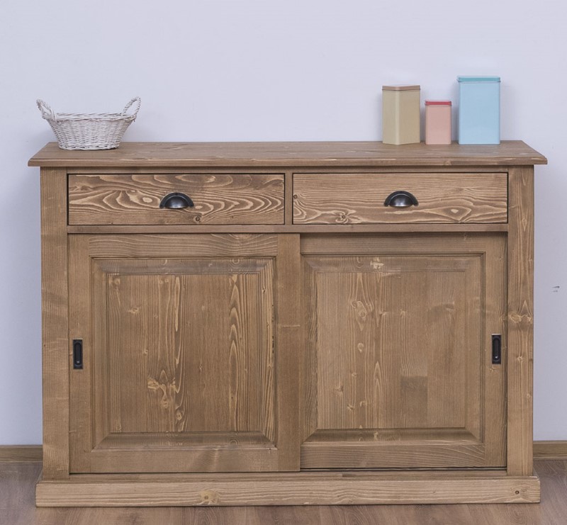 buffet-bas-bahut-portes-coulissantes-tiroirs-largeur-135cm-pin-massif-personnalisable-lokimob-LM171-C001-cire-brun-5