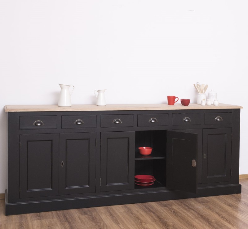 buffet-bas-enfilade-traite-salle-a-manger-largeur-239cm-pin-massif-personnalisable-lokimob-LM179BAS-plateau-chene-TopL0-L003-2