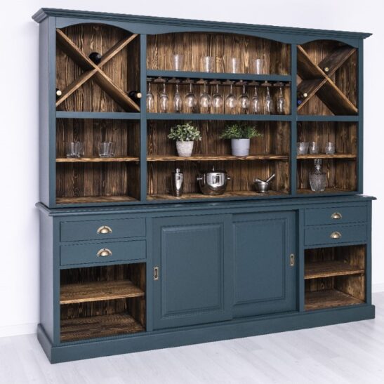 Arrière de Bar avec rangements bouteilles et verres - Largeur 240cm