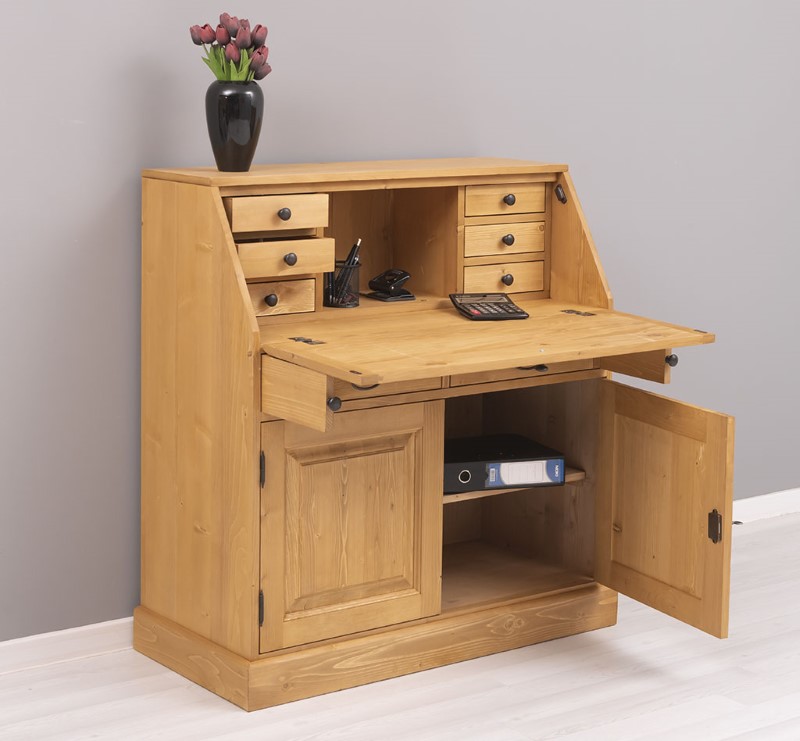 secretaire-bureau-avec-plateau-integre-deux-portes-et-deux-tiroirs-largeur-104cm-pin-massif-personnalisable-lokimob-LM116BAS-C002-5