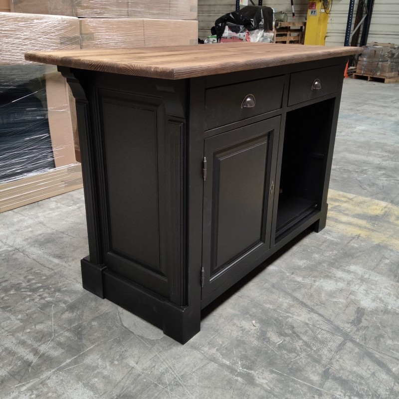 Détail texture pin massif noir du comptoir Bristol lokimob BRISTOL_topBP064_L003