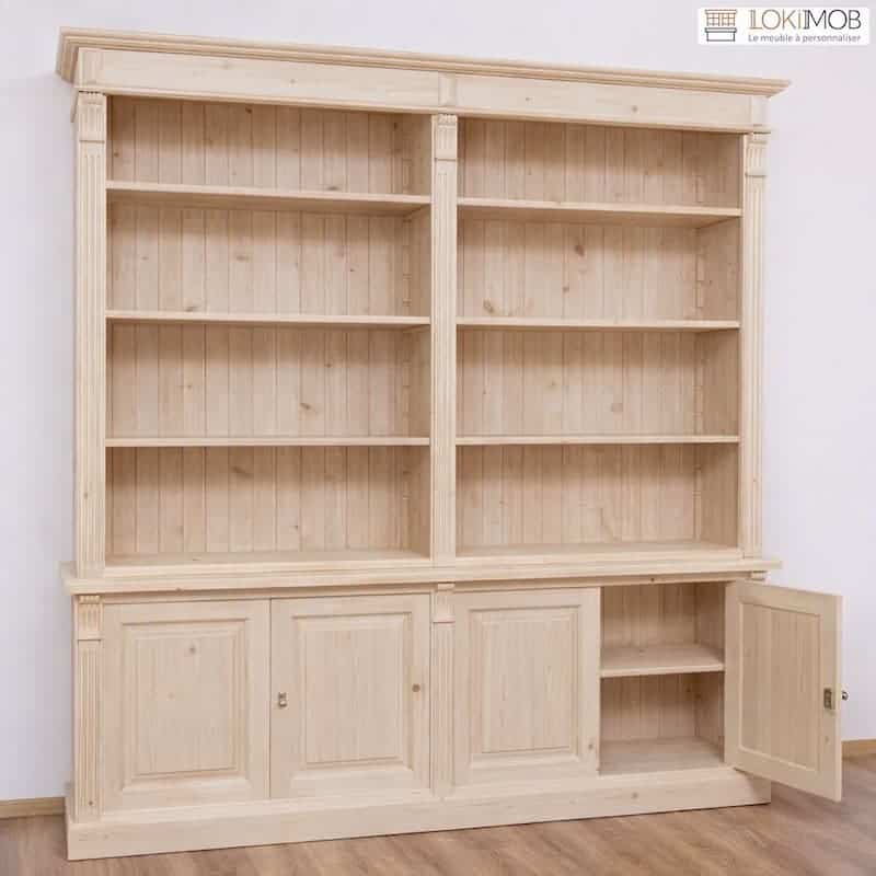 grande bibliothèque ouverte lokimob LM72BAS+LM294HAUT_L0 style vintage cosy