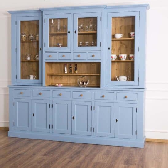 Buffet vaisselier en pin massif 245 cm — style botanique