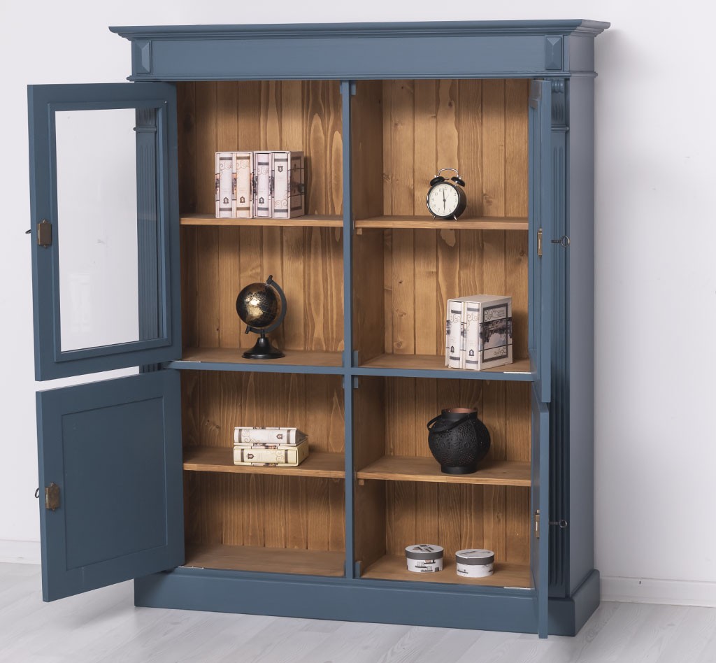 armoire avec 2 portes pleines et 2 portes vitrées collection élégance lokimob LM487_extL051_intC001 (4)