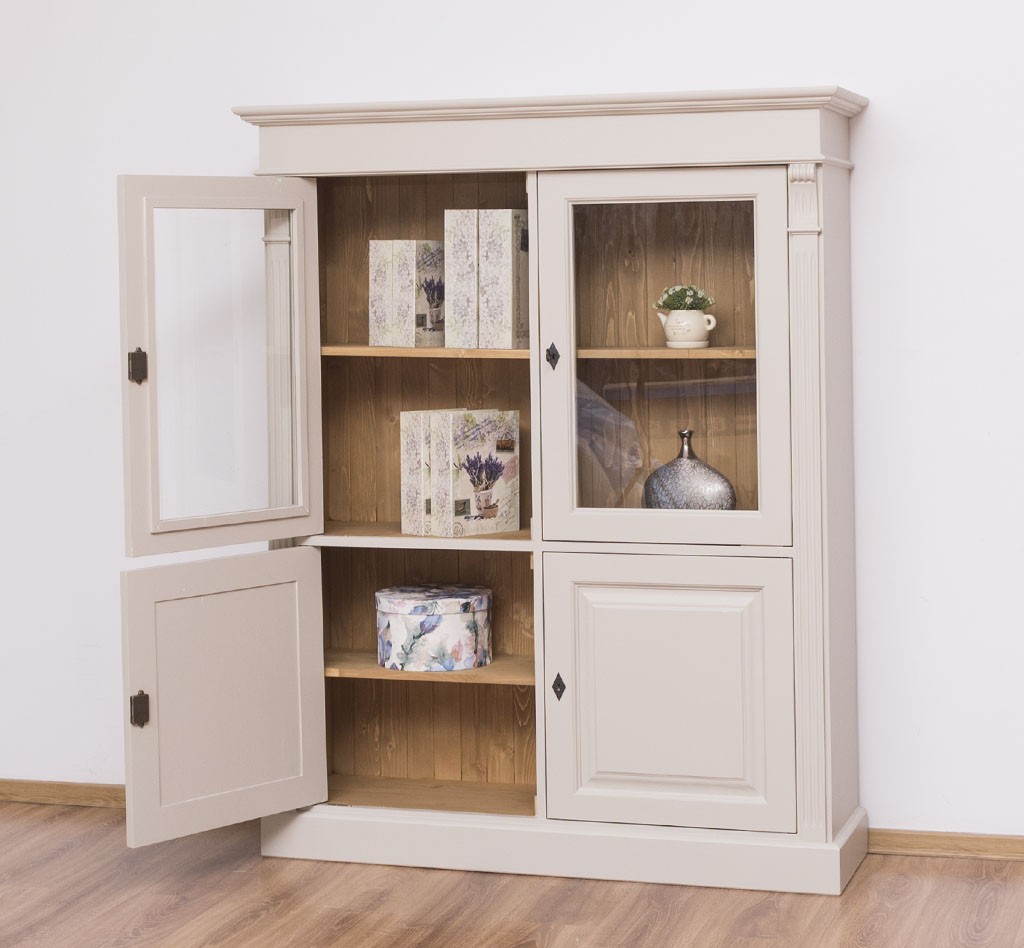 armoire avec 2 portes pleines te 2 portes vitrées collection élégance lokimob LM487_L024_L002 (3)