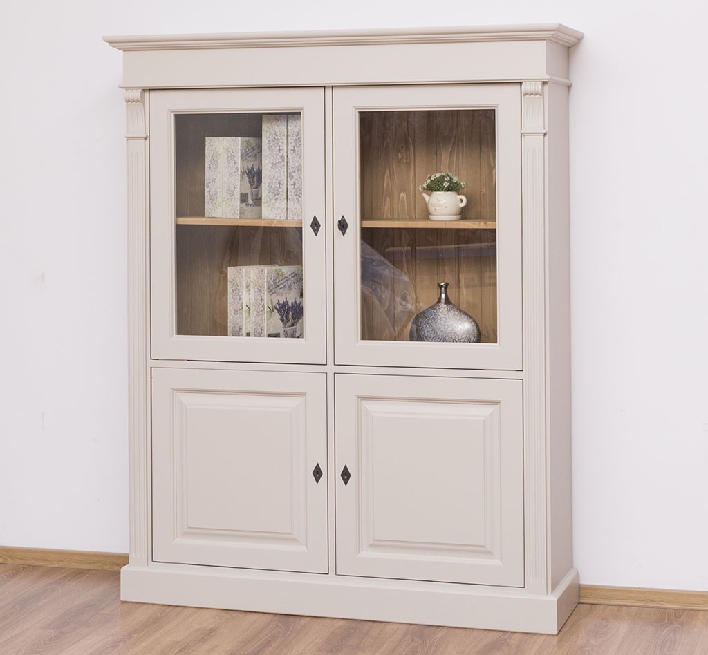 armoire avec 2 portes pleines te 2 portes vitrées collection élégance lokimob LM487_L024_L002 (4)