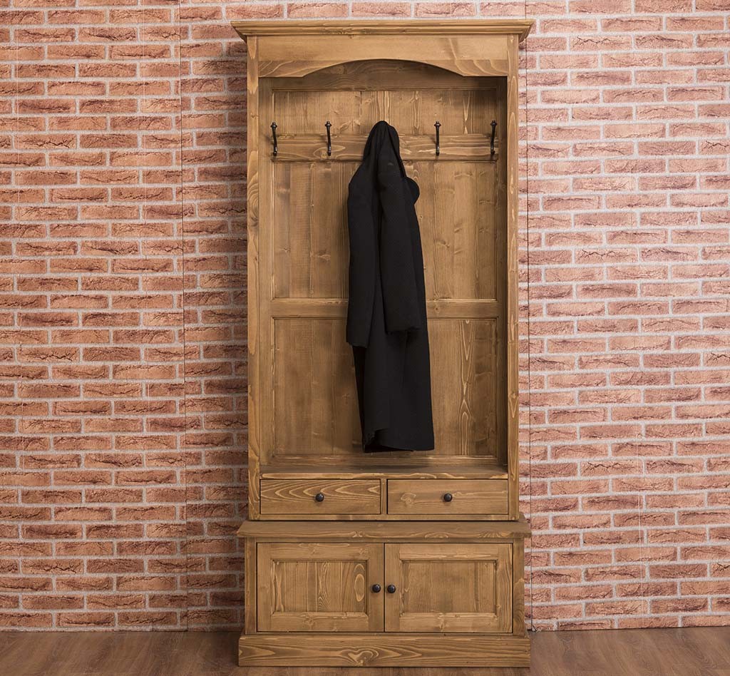 vestiaire entrée 2 portes 2 tiroirs pin massif personnalisable lokimob LM536BAS+SUP_C001 (1)