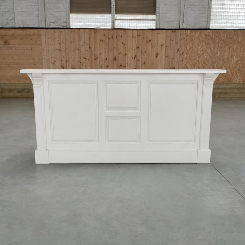 Meuble d’accueil blanc satin 190 cm lokimob COVENTRY_L004