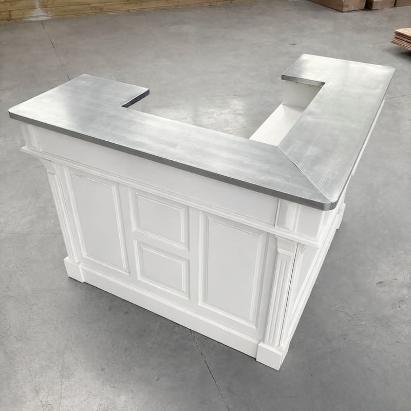 comptoir d’angle bois massif avec rangements lokimob GLASGOW_Zinc_L004