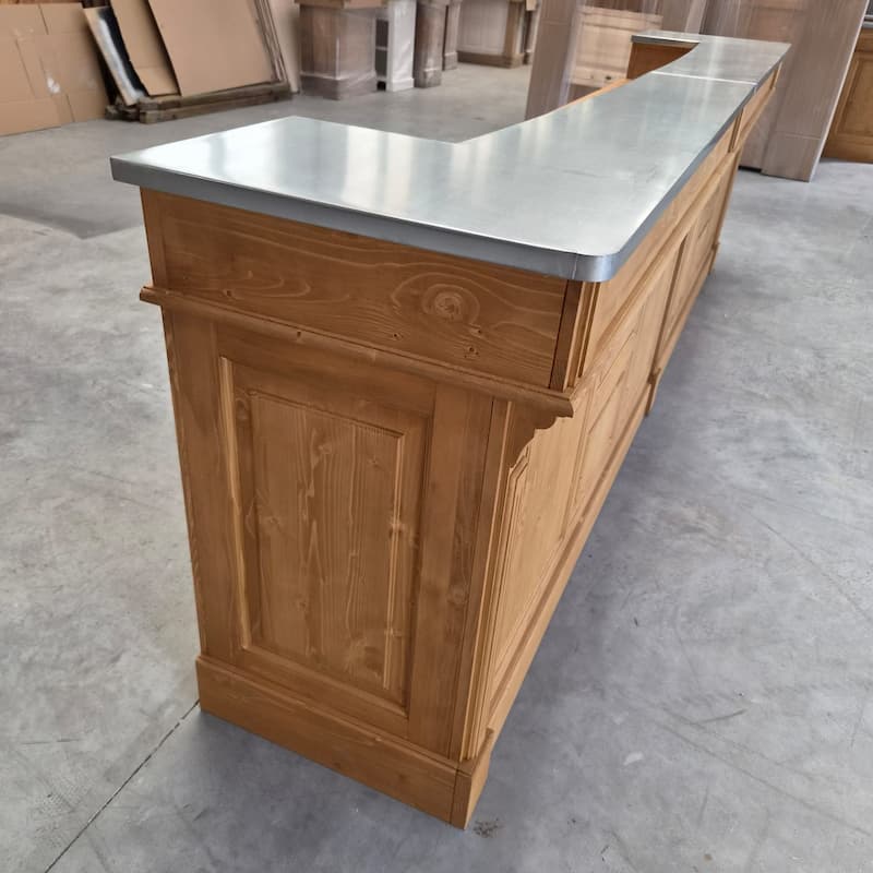 Comptoir accueil 360 cm pin massif lokimob