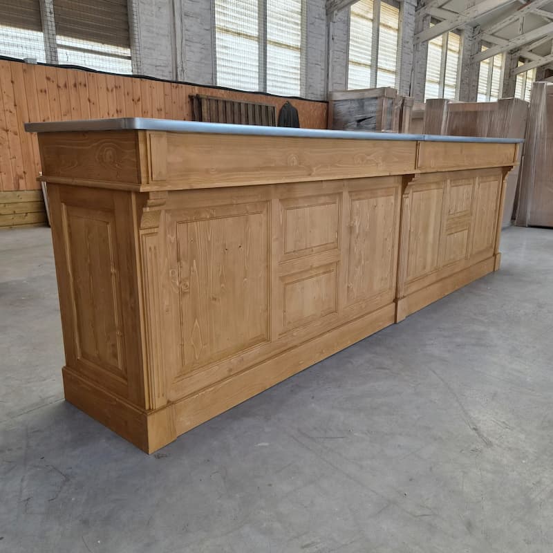 Comptoir service 360 cm bois vintage lokimob