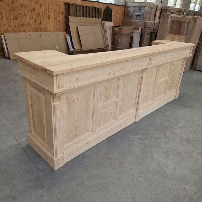 Meuble de bar vintage pin brut 300 cm lokimob