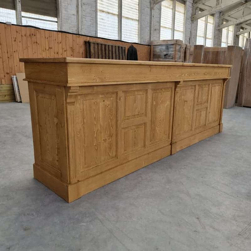 Meuble de caisse vintage pin ciré brun clair 300 cm lokimob
