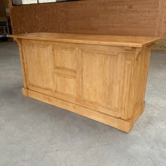 Comptoir en Bois Massif 190 cm – Îlot de Boutique Style Rétro