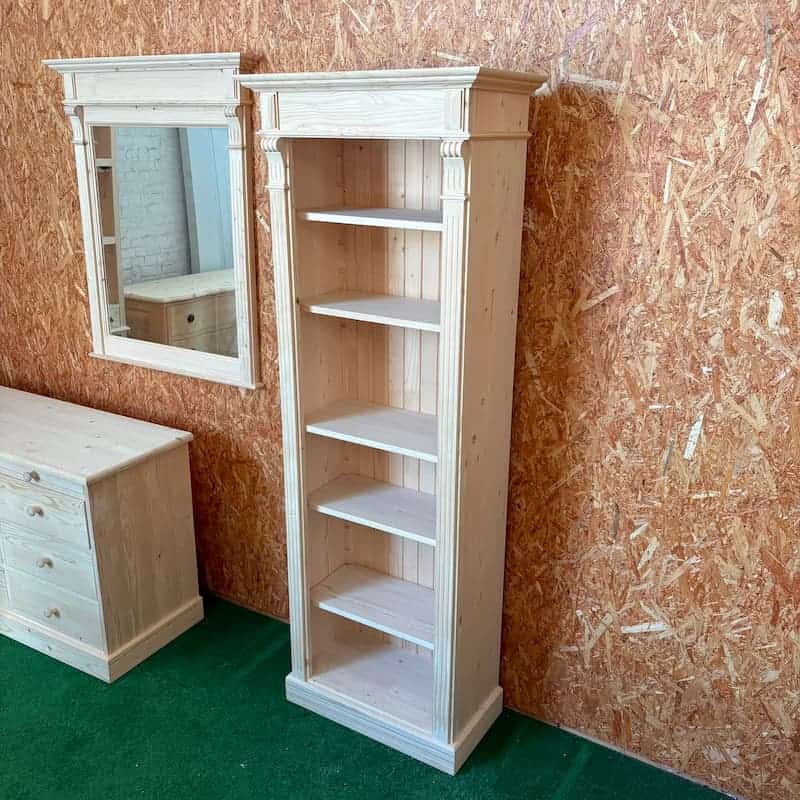 Bibliothèque en bois naturel avec cinq niveaux de rangement lokimob LM161