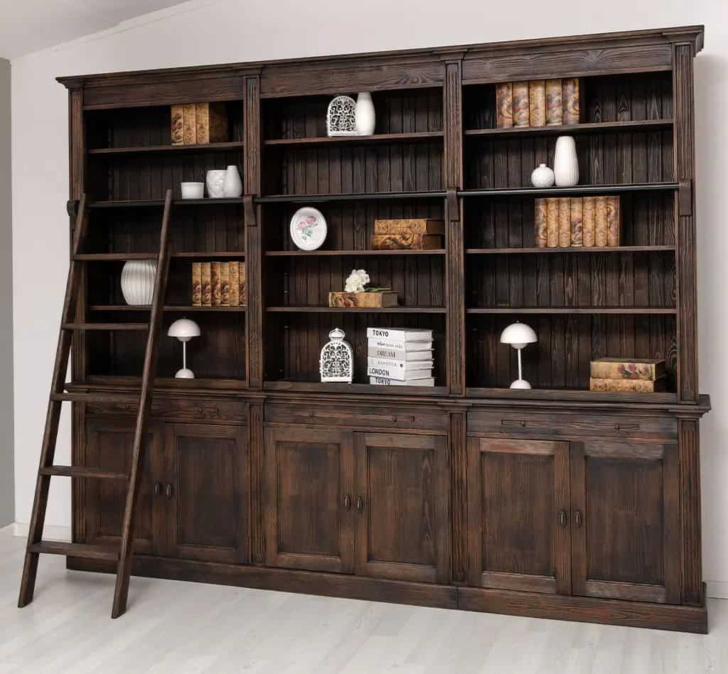 Bibliothèque rustique de Lokimob - SPEC22855 - Couleur - BP085 - Brossé foncé (4)