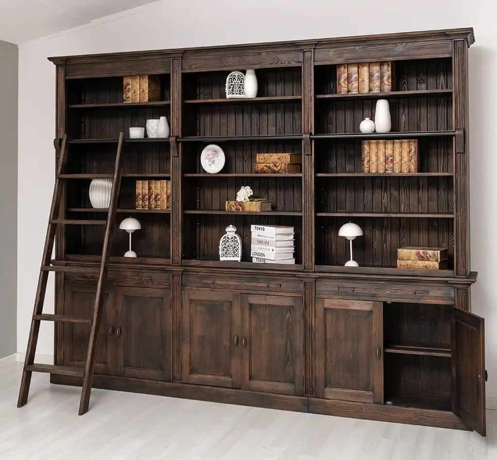 Bibliothèque rustique de Lokimob - SPEC22855 - Couleur - BP085 - Brossé foncé (9)