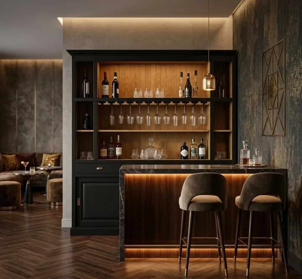 Buffet bar avec portes coulissantes noir par Lokimob - Color_Int. L082 - Ext.L003 - DOUBLE COLORÉ (3)