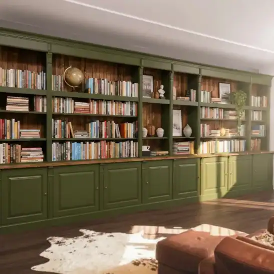 Bibliothèque modulable en bois massif avec étagères réglables