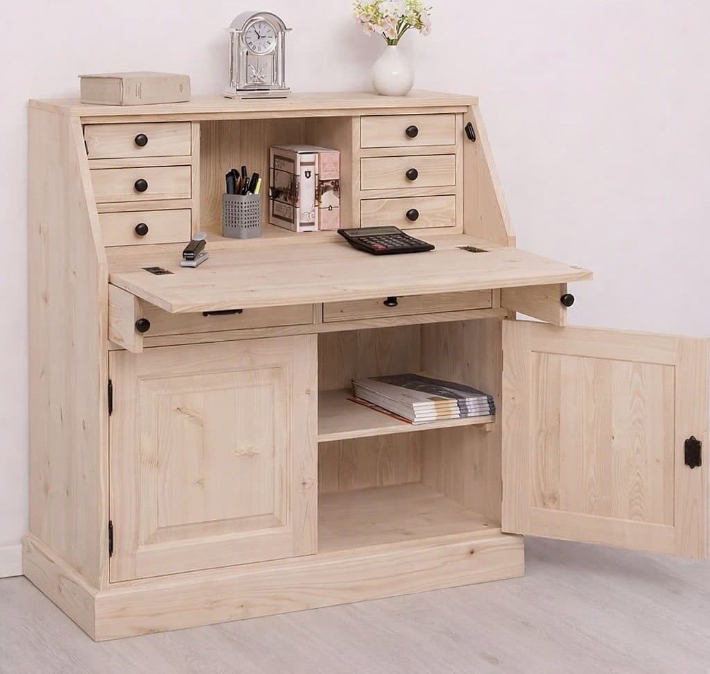 Mobilier de bureau avec plateau intégré, 2 portes et 2 tiroirs, BAS par lokimob LM116BAS_L0 - brut (6)