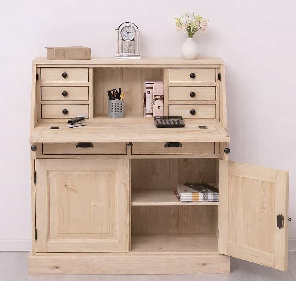 Mobilier de bureau avec plateau intégré, 2 portes et 2 tiroirs, BAS par lokimob LM116BAS_L0 - brut (9)